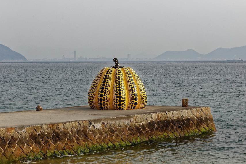 Yayoi Kusama - Pumpkin at Naoshima Island, Japan