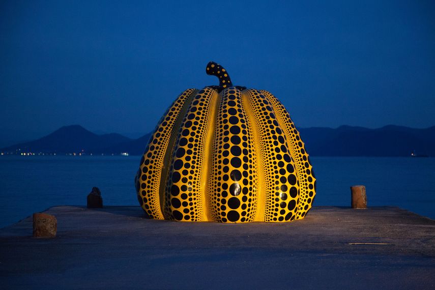 Yayoi Kusama Yellow Coloured Pumpkin, Kusama 190 (Signed Print) 1994