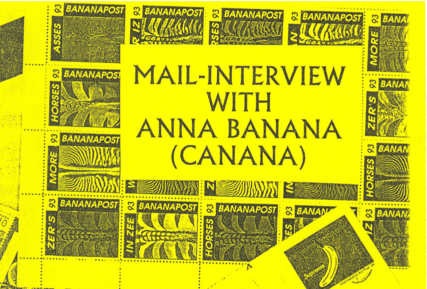 The cover for Ruud Janssen’s mail-interview with artist Anna Banana