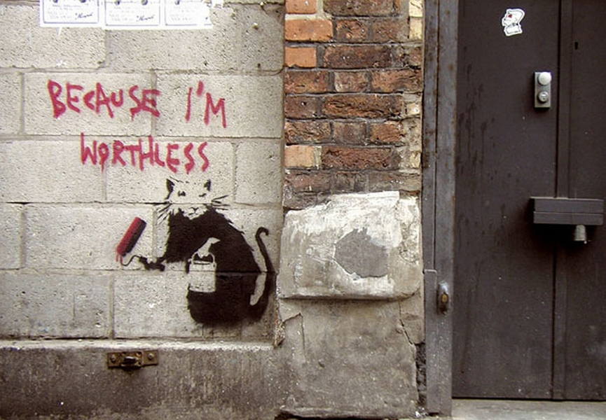 Banksy's artwork is the perfect definition of street art