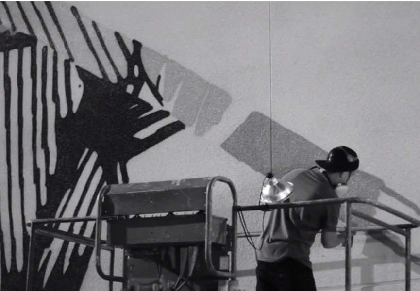 Push painting the mural