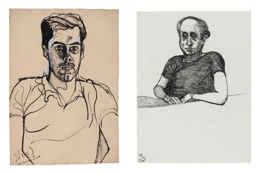 alice neel black and white drawings